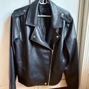 I.N.C International Concepts Woman's Faux Leather Black Jacket